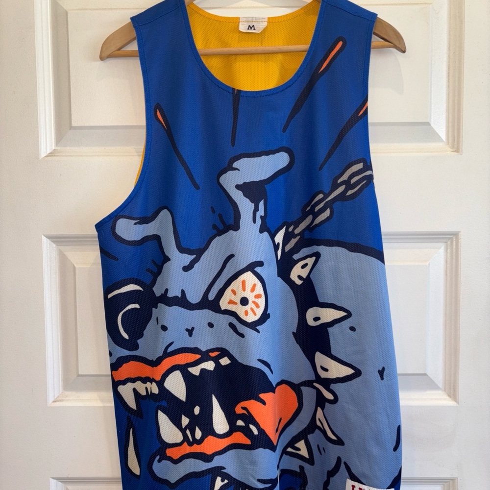 Huf Half Court Reversible Jersey - Blue/Yellow Retro Crazy Bull Dog